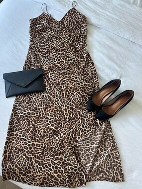 Target Leopard-Print Maxi Slip Dress - Brown/Black